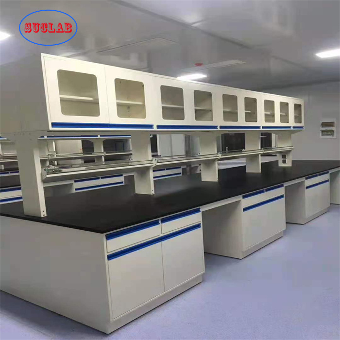 19mm Epoxy Resin Countertop Laboratory Workbench With Computer Space Computer Lab Furniture 