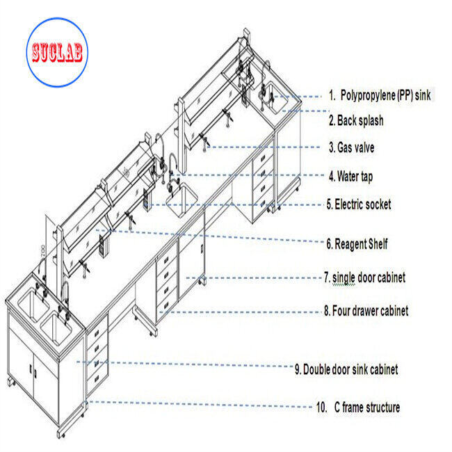 Factory Manufacture General School Laboratory Furniture Equipment Lab Phenolic Material Table Laboratory Workbench
