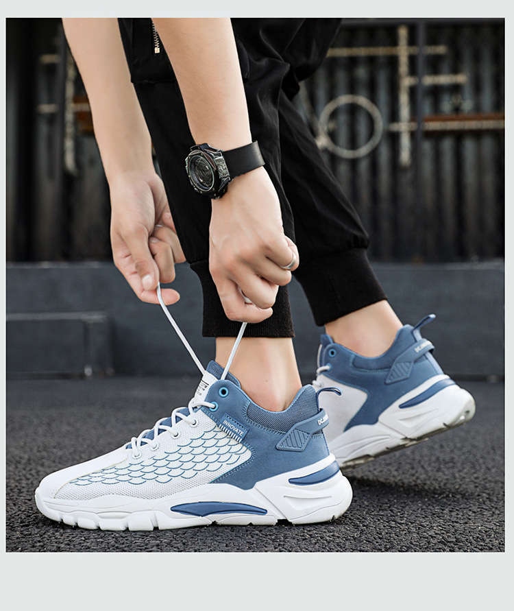 Summer men's casual sneakers Korean style student mesh breathable running shoes