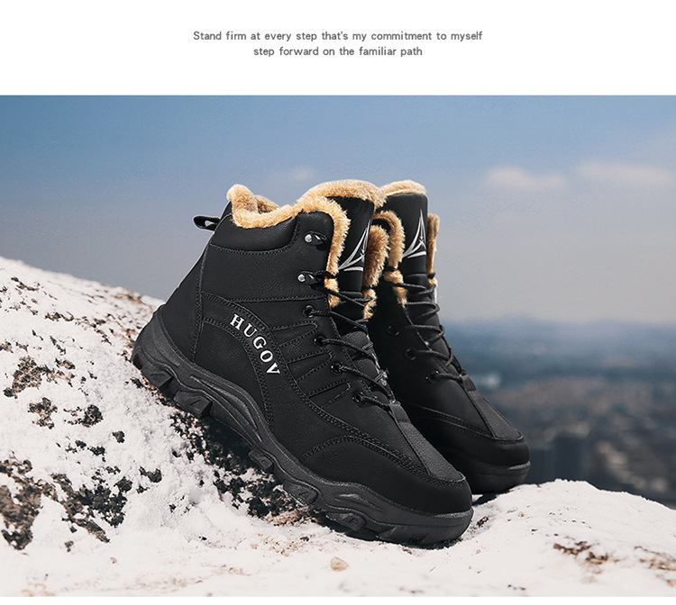 Men's High Top Large Cotton Thermal Cotton Shoes Snow Boots Hiking Shoes