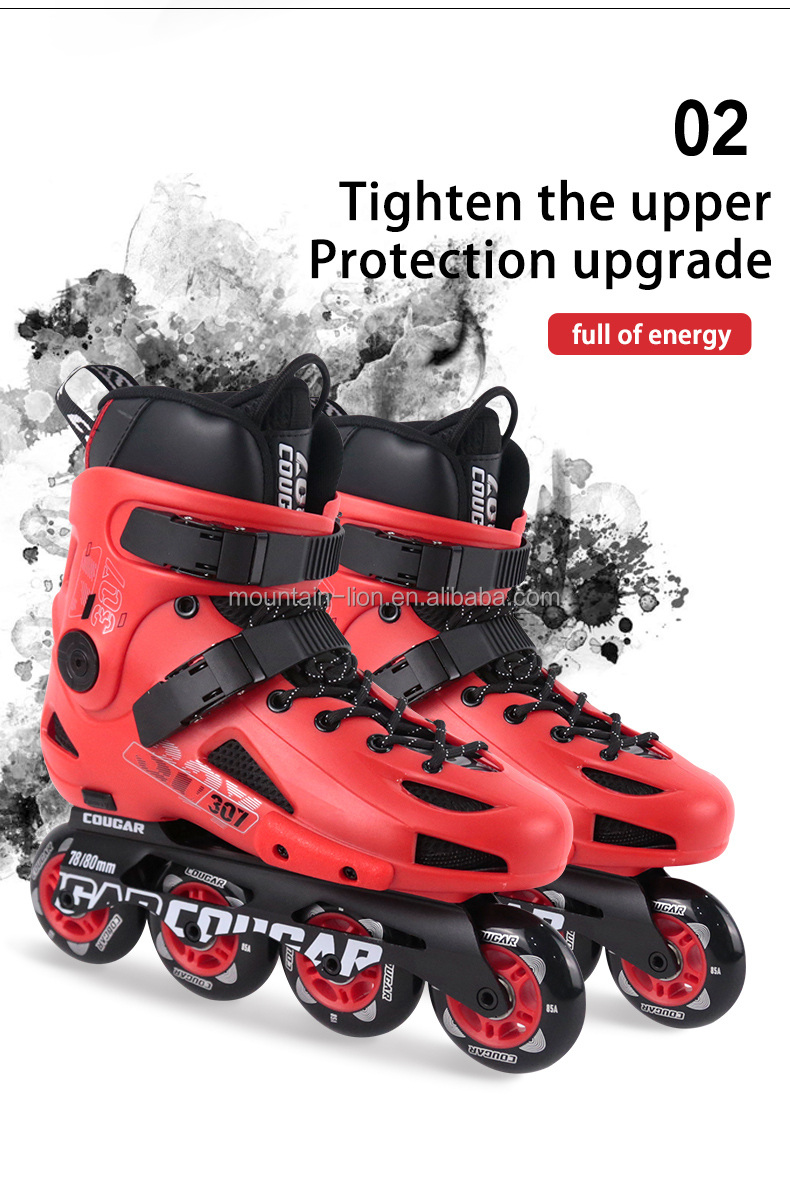 Wholesale Good Quality Red Roller Skating Shoes for Sale Adult Skates Patins Free Skill Urban Slalom Skates,MZS307C