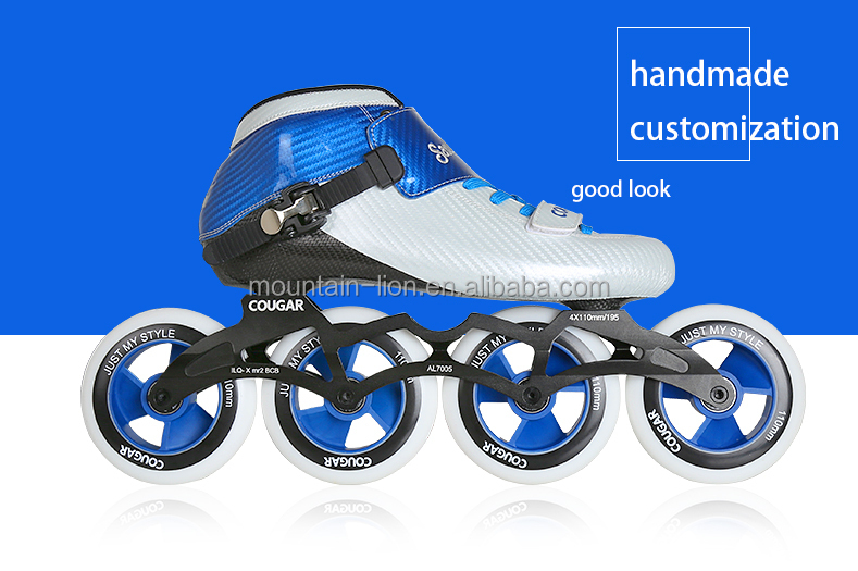 Cougar Hot Sell Professional Inline Speed Skate Roller Paten Carbon Fibre Skate Skate Shoes 110Mm Skate Wheelse ,SR11