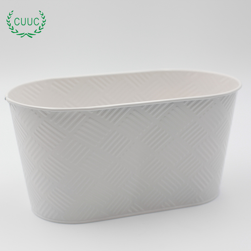 Tin Container Galvanized Metal Flower Pot