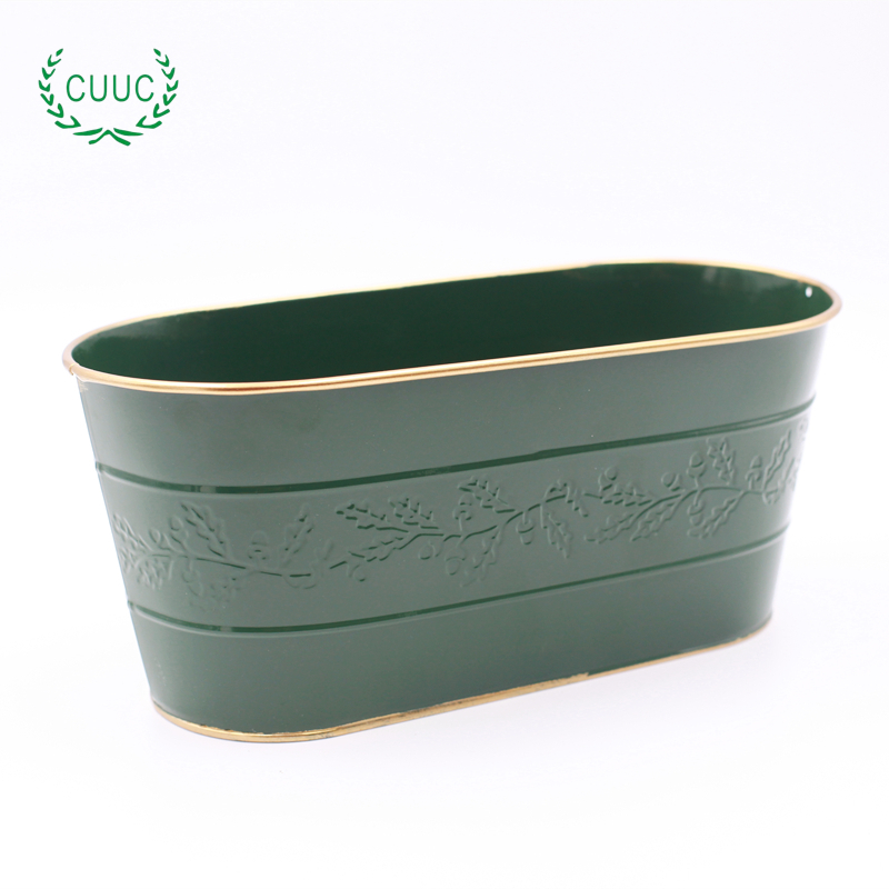 CUUC Metal Zinc Home Decor Embossed Flower Pot