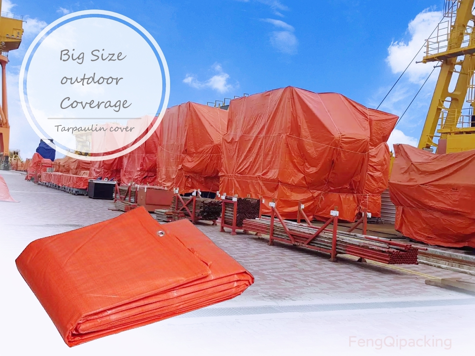 Big size orange PE tarpaulin for outdoor tarp coverPE Tarpaulin