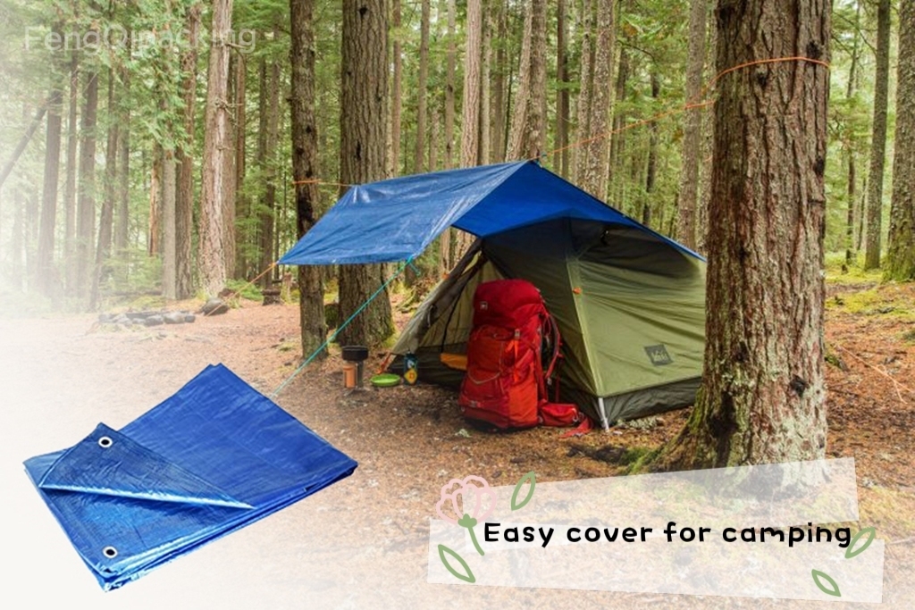 PE Tarpaulin easy cover for camping and temporary tent