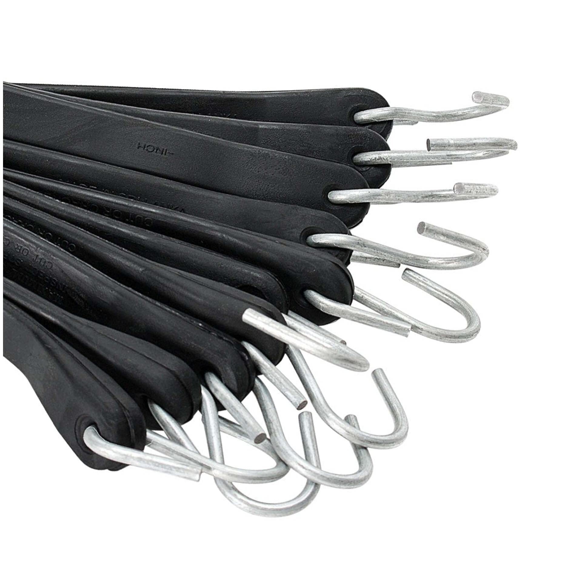 21" Inch Rubber Bungee Cords With Hooks - Crimped S Hooks - Natural - View #7