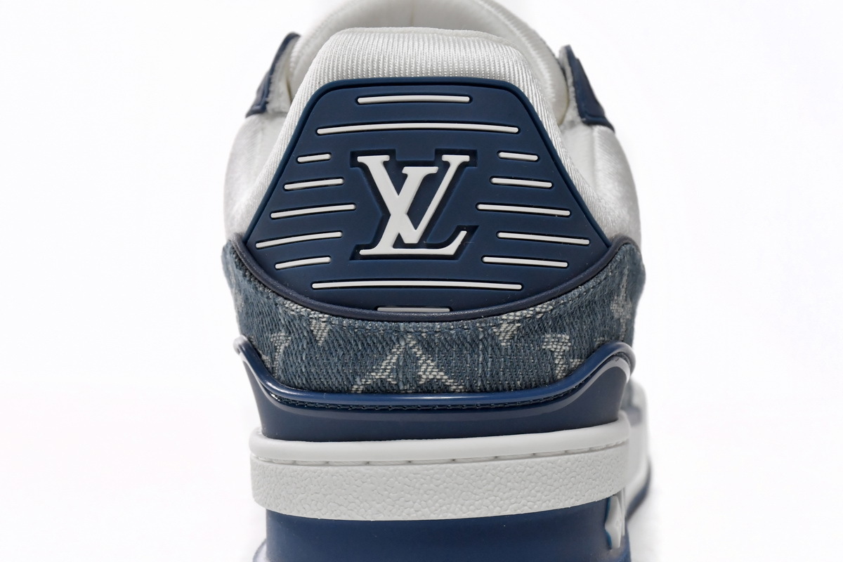 Louis Vuitton LV Trainer Monogram Denim White Blue FD0291