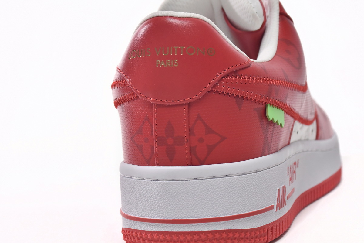 Louis Vuitton Nike Air Force 1 Low By Virgil Abloh White Red MS0232