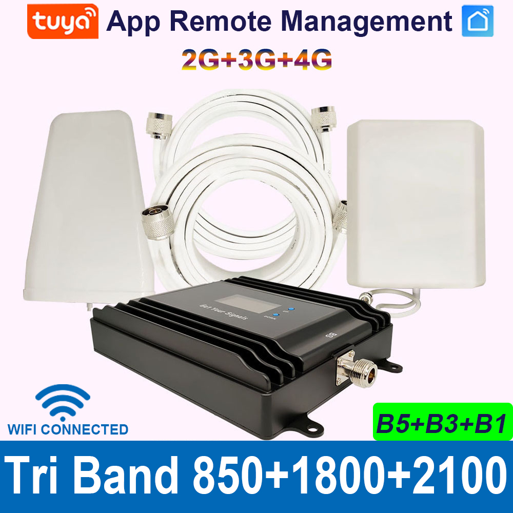 850/1800/2100Mhz Tri Band 2G 3G 4G IoT Signal Booster B5+B3+B1 GSM