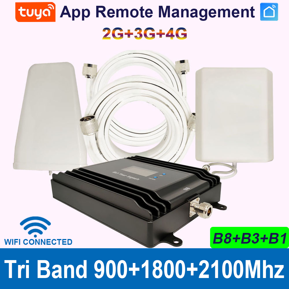 900/1800/2100Mhz Tri Band Signal Amplifier Improves Both Voice and