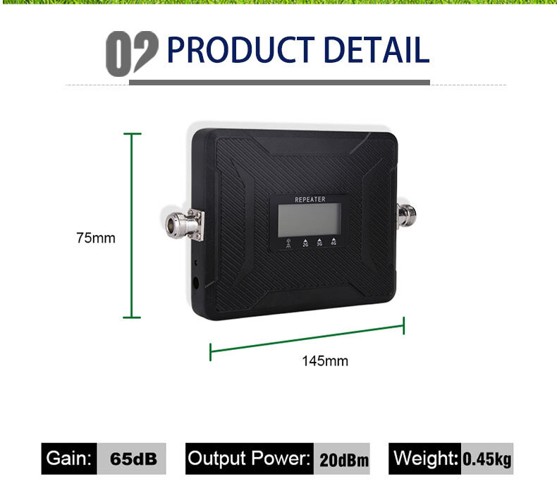 GSM900+3G 2100Mhz+2600Mhz 2G+3G+4G Signal Booster B8+B1+B7 Repeater Tri Band Booster GSM Celullar Amplifier Signal Enhancer With LCD Full Kit