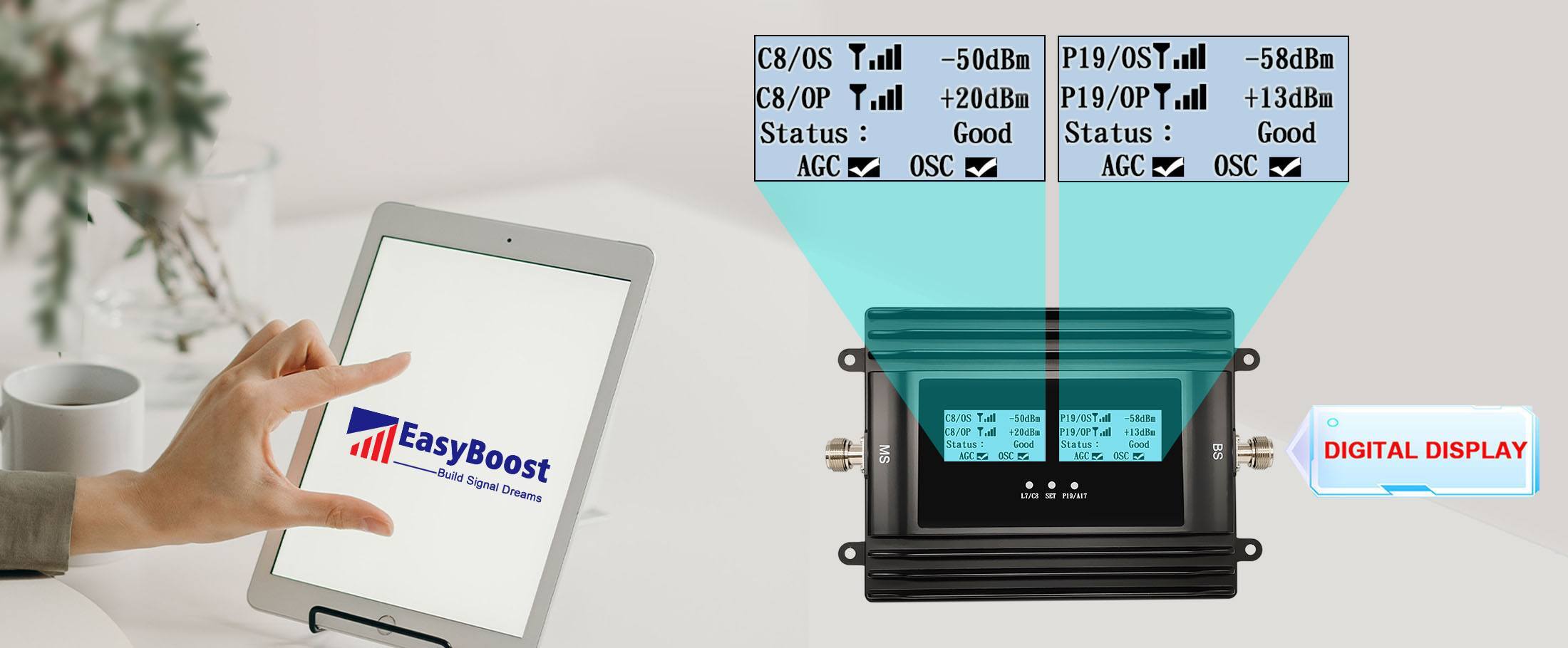 3G 4G 5G Signal Booster Amplifier Cell Booster GSM Cellular 5G Repeater Eight Bands FCC Approval Smart LCD With Full Kit Work For All Carriers in the US And Canada included AT&T,T-mobile,Verizon Up to 8,000 sq ft coverage