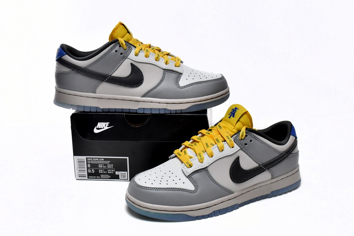 PK Dunk Low Gray, Black and Yellow,DR6187-001