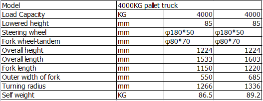 4000KG pallet truck