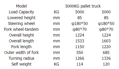 5000KG pallet truck