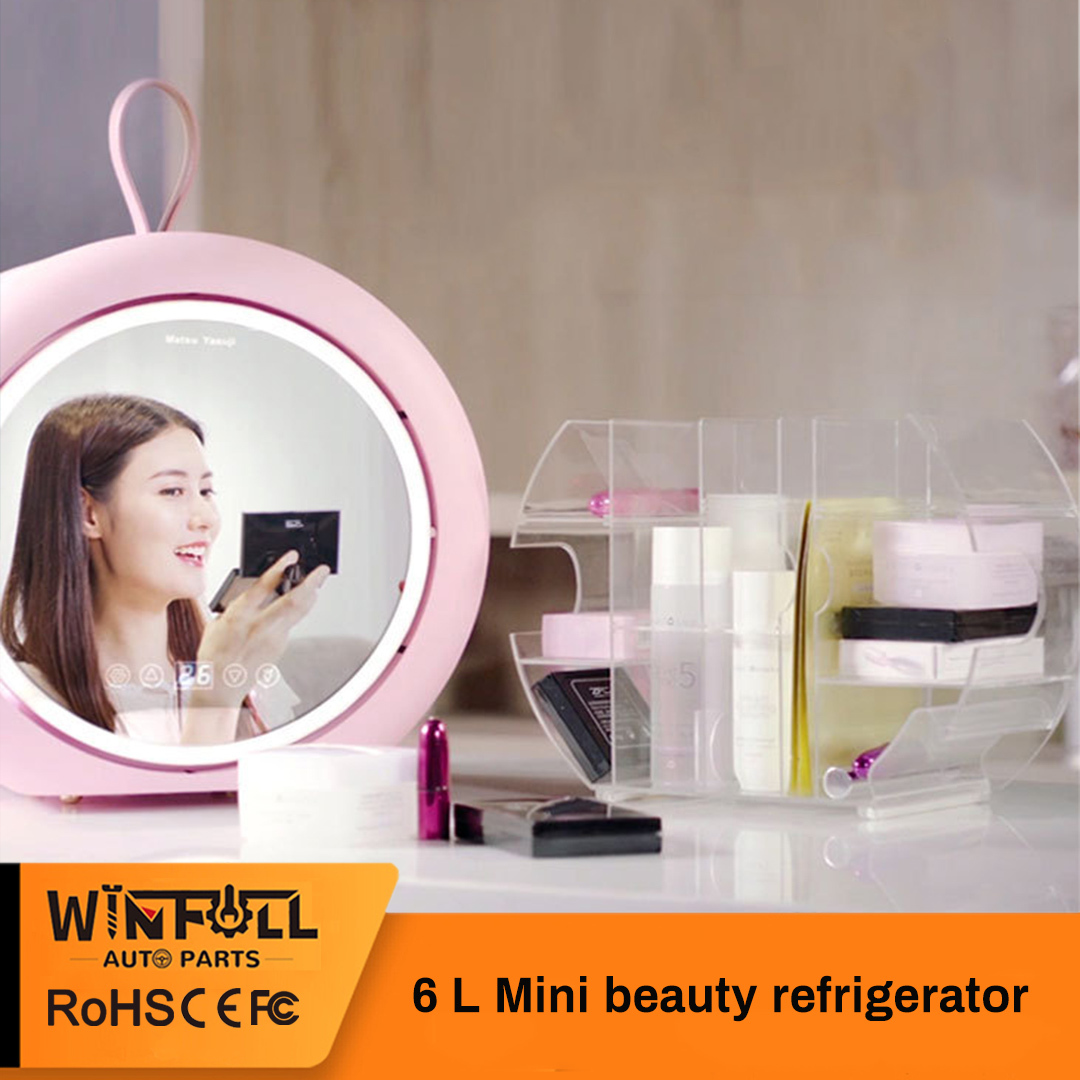 Portable Beauty Fridge Makeup Mirror with LED Light