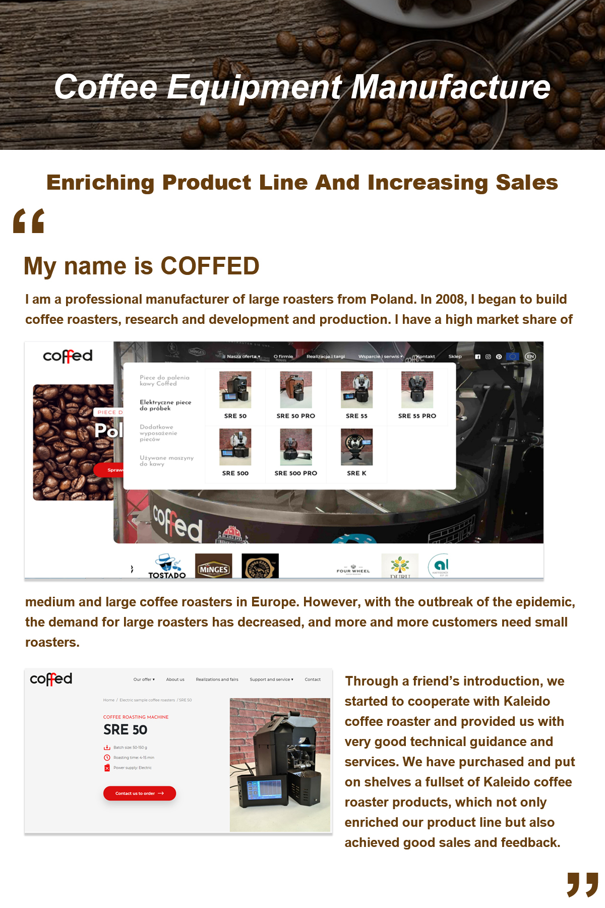 OEM Service for Coffed Coffee Roaster Manufacturer