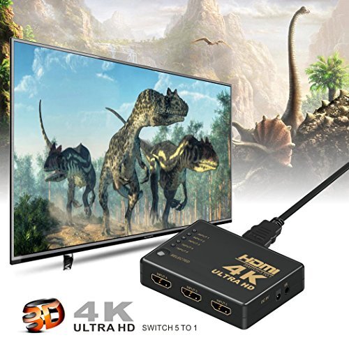 GANA Switch HDMI 3 Ingressi 1 Uscita 4K: Selettore Automatico Con Cavo, Per PS5, Fire TV, Xbox, TV