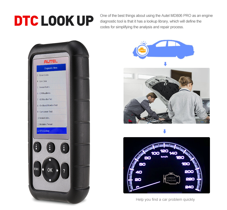 [US/UK/EU Ship] Autel MaxiDiag MD806 Pro Full System Diagnostic Tool Lifetime Free Update Online Update Version of MD806/MD808
