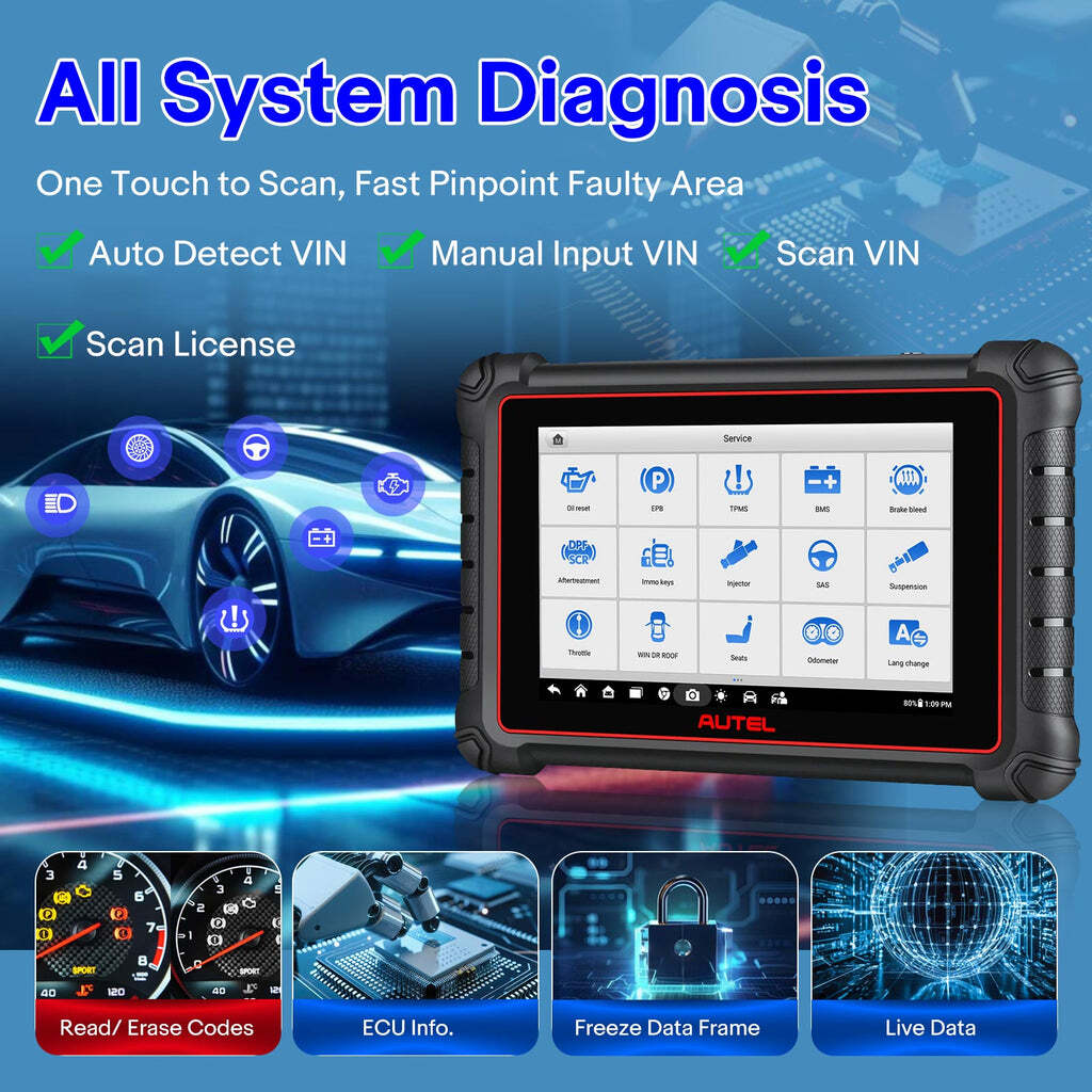 [US Ship] 2026 Autel MaxiCOM MK900 All Systems Diagnostic Scanner with Android 11.0 Upgraded of MK808/ MX900