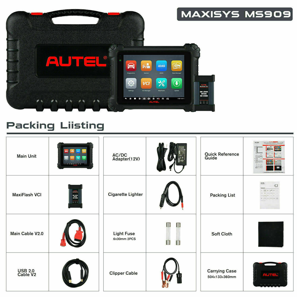 [Ship from US/UK/EU] 2024 Autel MaxiSys MS909 Diagnostic Tablet Support Topology Module Mapping and J2534 ECU Programming (for USA Only)