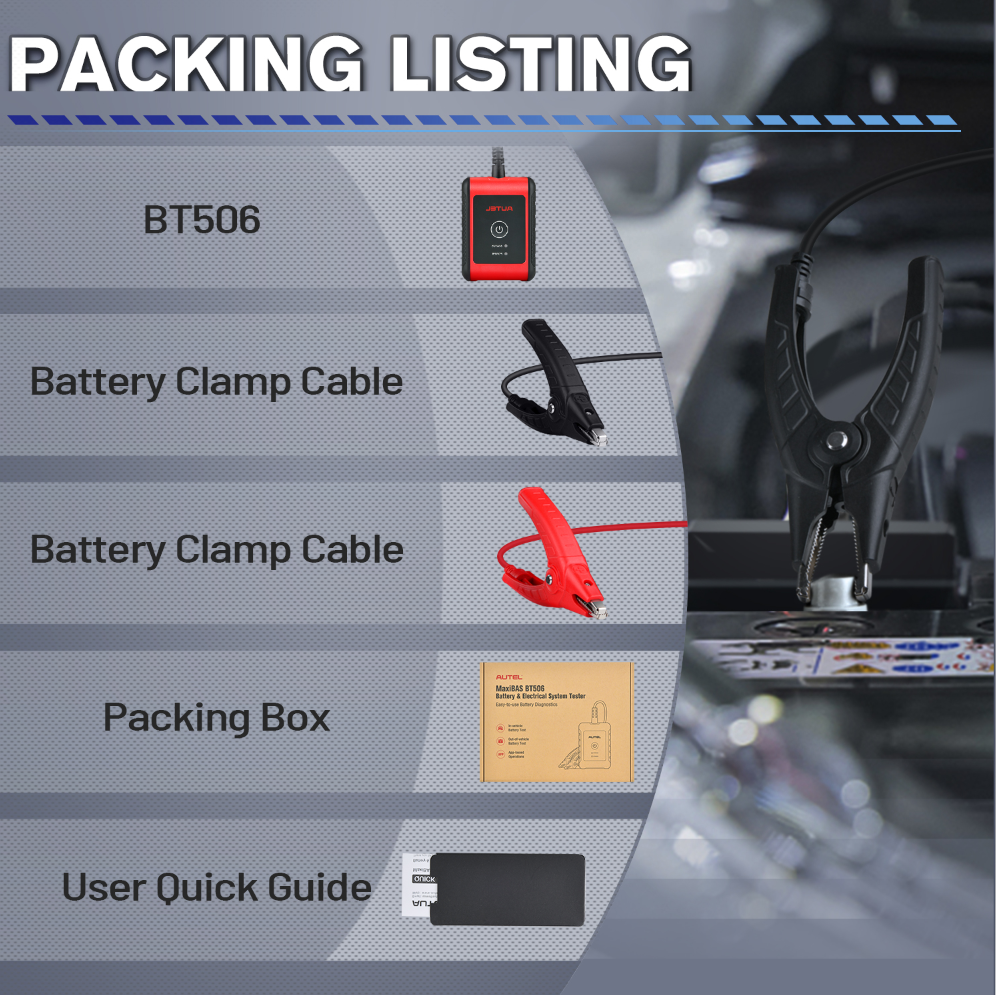 [English Version] Autel MaxiBAS BT506 Auto Battery and Electrical System Analysis Tool Works for iOS/ Android and Autel MaxiSys Tablet