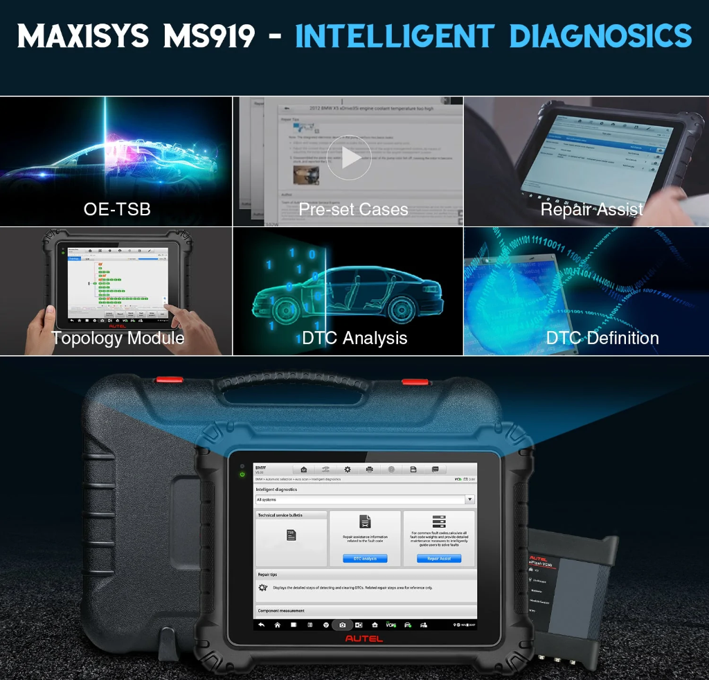 [2Years Update][US/UK/EU Ship]2025 Autel MaxiSYS MS919 Top Diagnostic Scan Tool Support ECU Programming & Coding with 5-In-1 VCMI Same as MaxiSys Ultra