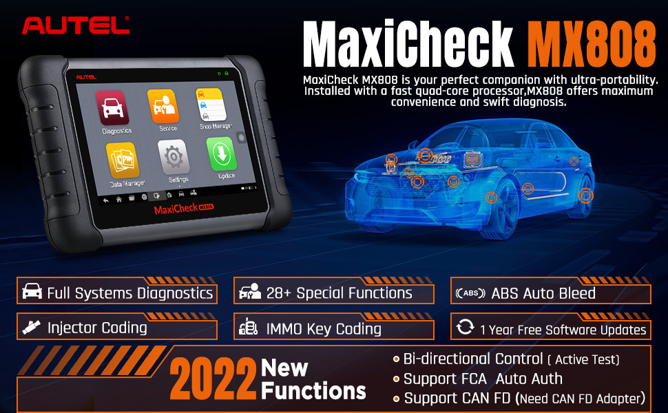 [US Ship]2024 Autel MaxiCheck MX808 Diagnostic Scan Tool With 2022 ...