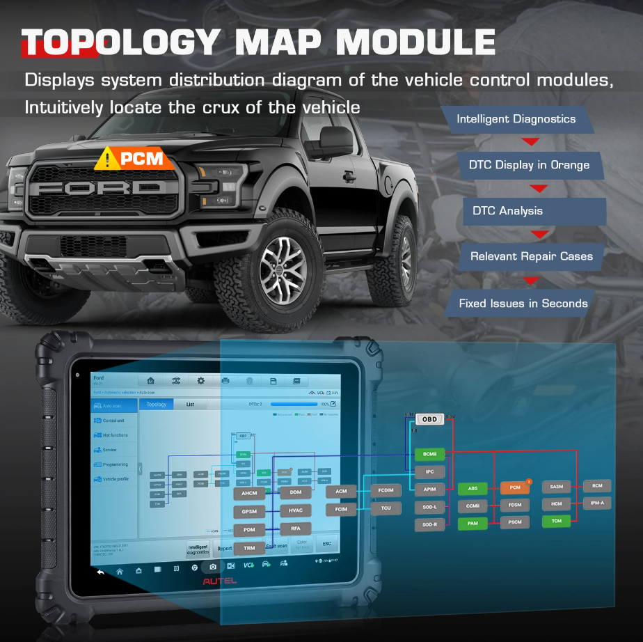 [2Years Update]2024 Autel MaxiCOM Ultra Lite Diagnostic Tool Support Topology Mapping and Guided Functions