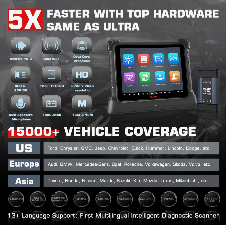[2Years Update]2024 Autel MaxiCOM Ultra Lite Diagnostic Tool Support Topology Mapping and Guided Functions