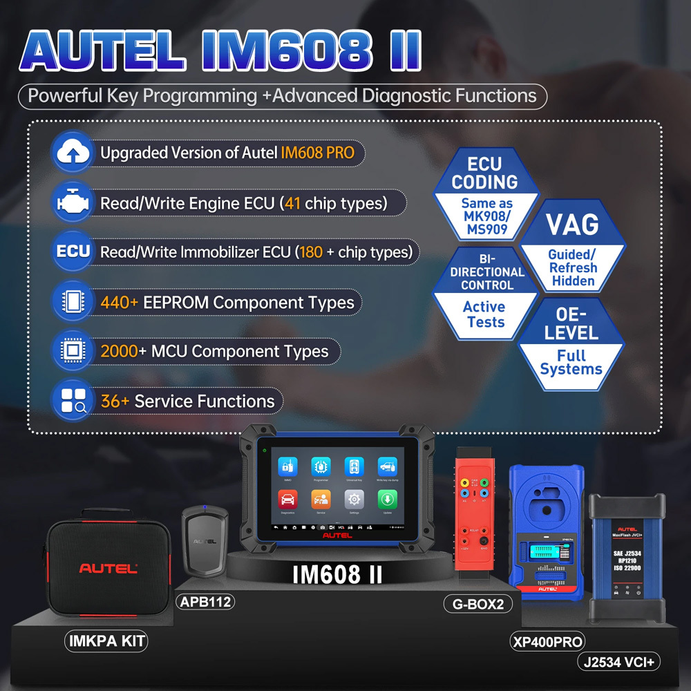 [2Years Update] 2023 Autel MaxiIM IM608 PRO II (Autel IM608 II) Full Kit Includes IMKPA Accessories with G-Box2 and APB112 Support All Key Lost