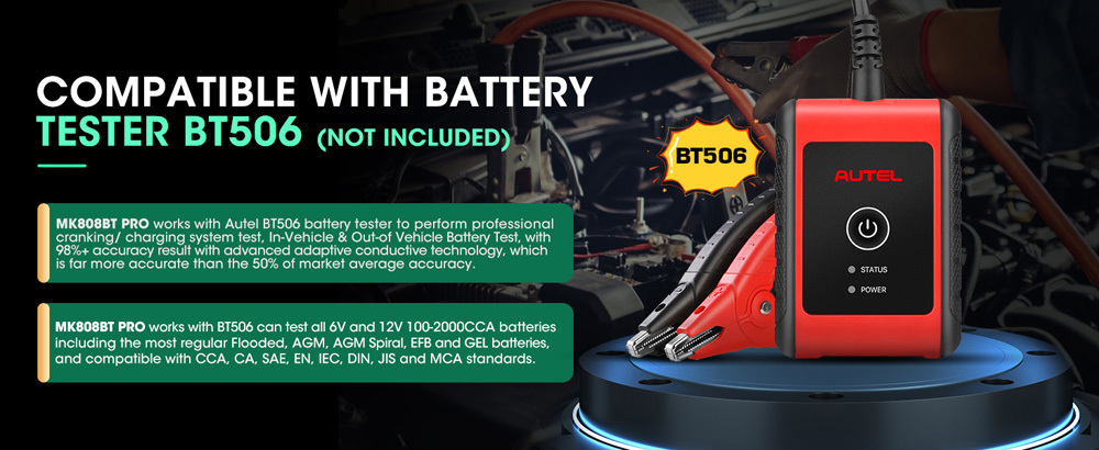 [UK/US/EU Ship] Autel MaxiCOM MK808BT PRO (Autel MK808Z-BT) Full System Diagnostic Tool Newly Adds Active Test and Battery Testing Functions