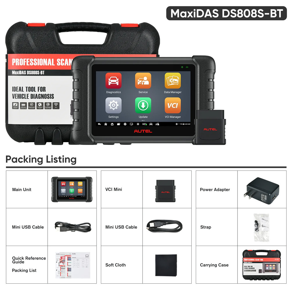 [US/UK/EU Ship] AUTEL MaxiDAS DS808S-BT PRO Full System Diagnostic Tool with Android 11 Operating System Support VAG Guided Functions