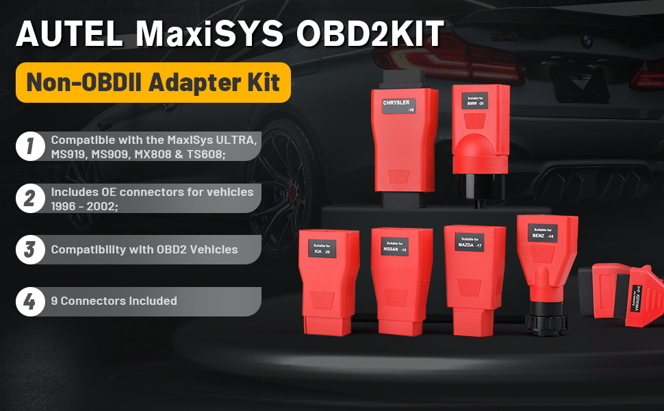 [US/UK/EU Ship] Autel MaxiSys MS908S Pro II with MSOBD2KIT Non-OBDII Adapters Support SCAN VIN and Pre&Post Scan