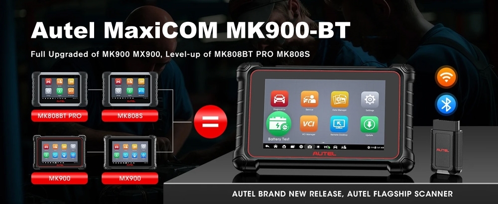 [US Ship] 2026 Autel MaxiCOM MK900-BT MK900BT Automotive Full System Diagnostic Tool Support DoIP/CAN FD and Battery Testing Functions
