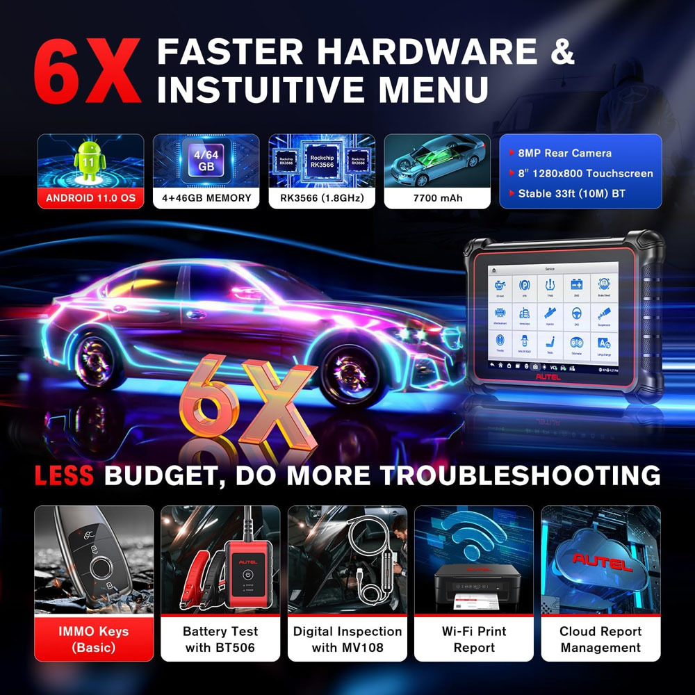 [US Ship] 2026 Autel MaxiCOM MK900-BT MK900BT Automotive Full System Diagnostic Tool Support DoIP/CAN FD and Battery Testing Functions