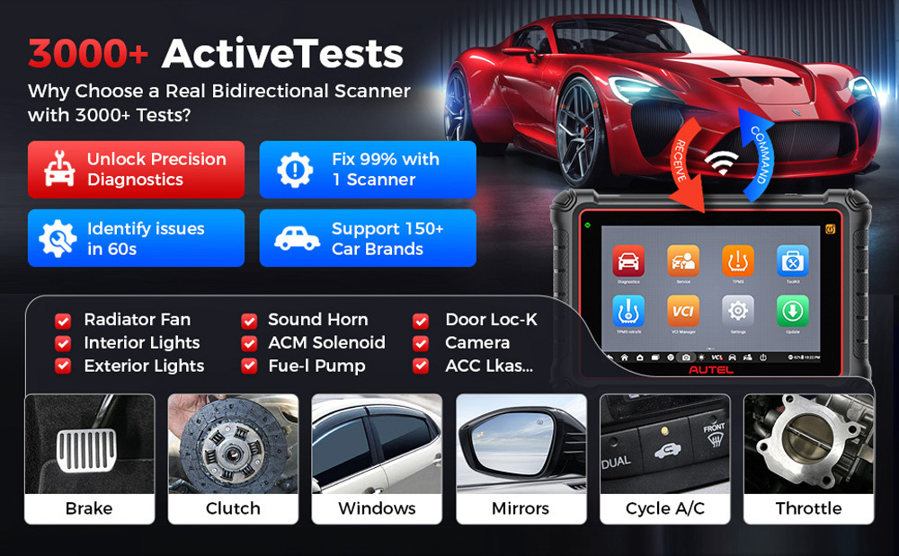 [US Ship] 2026 Autel MaxiCOM MK900 All Systems Diagnostic Scanner with Android 11.0 Upgraded of MK808/ MX900