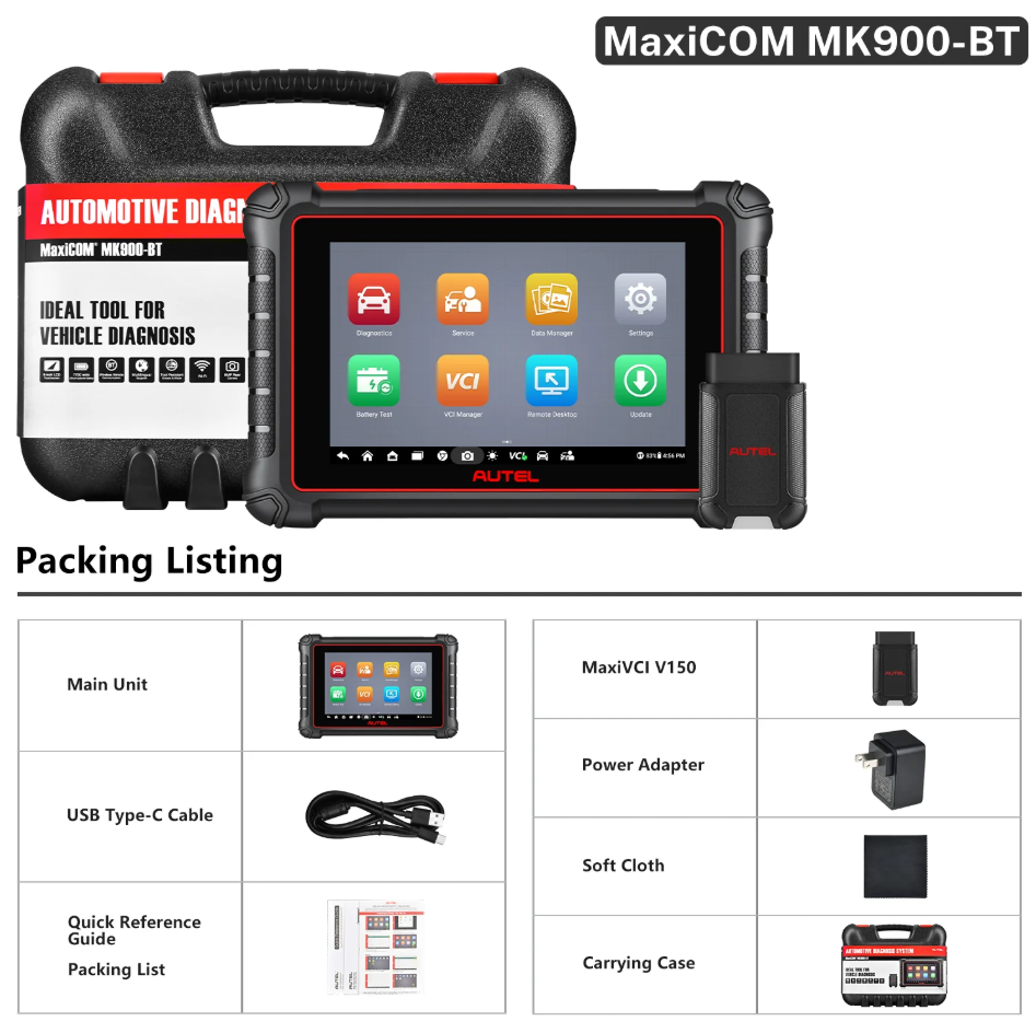 [US Ship] 2026 Autel MaxiCOM MK900-BT MK900BT Automotive Full System Diagnostic Tool Support DoIP/CAN FD and Battery Testing Functions