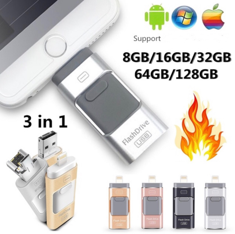16gb 32GB 64GB 128GB usb flash drive usb stick 2.0 32gb Smartphone Micro-USB Type C OTG Pendrives USB 3.0 iphone