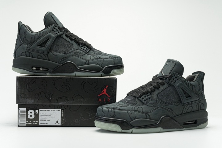 kaws jordan 4 black