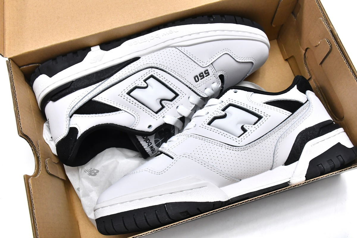 White and black HA1 New Balance 550 retro basketball shoes BB550HA1 New