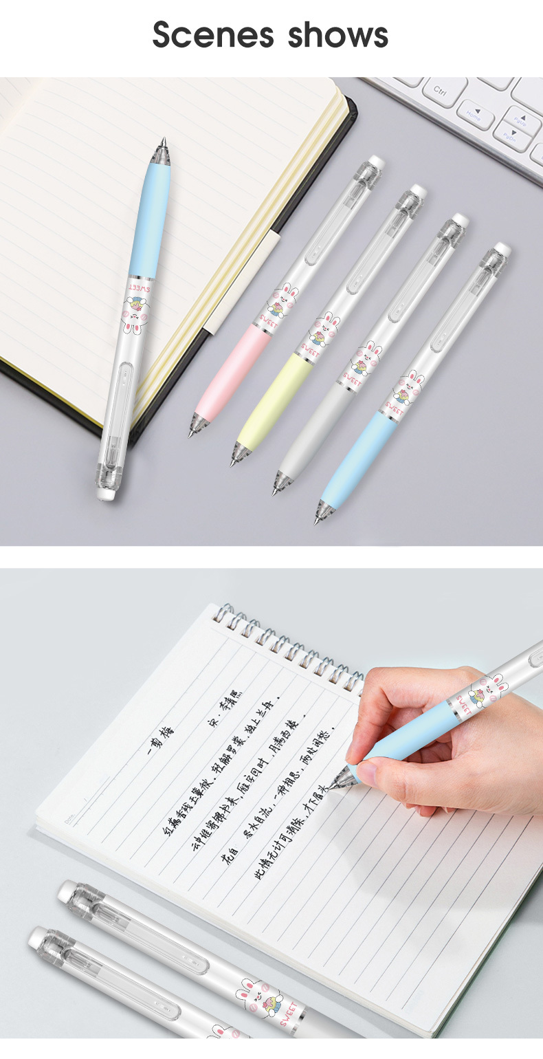 Ручка гелевая со стираемыми чернилами пиши-стирай BEIFA GPF0084 0.5мм темно-синие/красные чернила цветная коробка