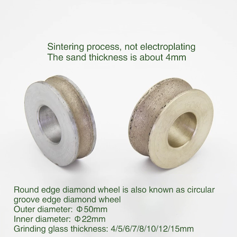 5 cm small diameter glass grinding wheel shaped round edge diamond wheel 50*22 hole bronze sintered circular edge diamond wheel  