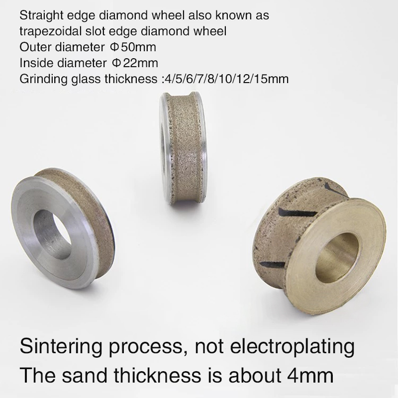 Svelte bronze sintered diamond wheel 50mm special-shaped straight edge diamond wheel trapezoidal groove edge glass inner hole grinding wheel  