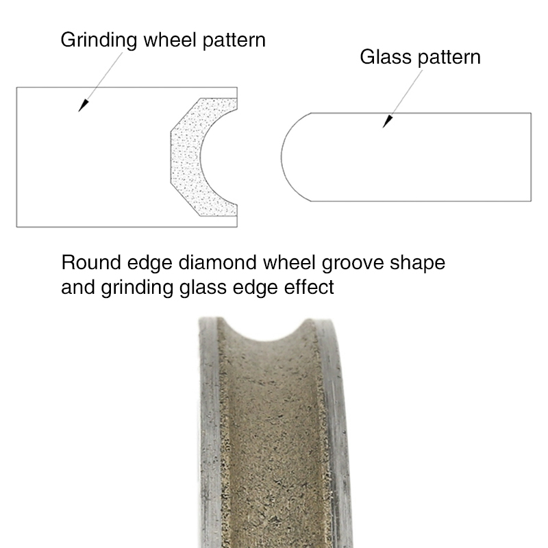 10cm diameter round edge diamond wheel 80mm bronze sintered circular edge diamond wheel glass shaped chamfering machine wheel  
