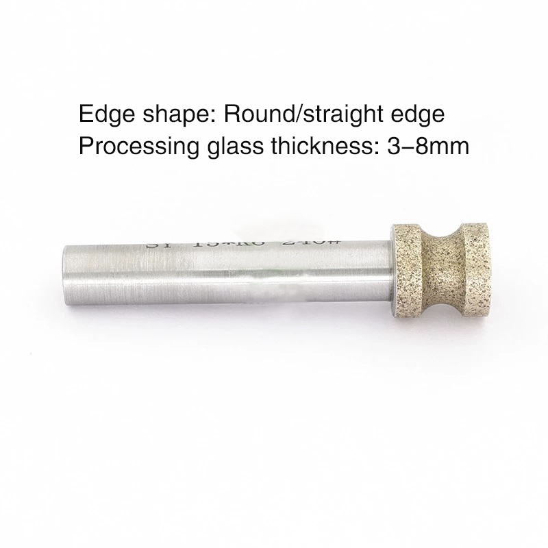 Small diameter glass sintered grinding head inner hole chamfered grinding wheel with handle diamond grinding rod double groove bronze sintered grinding wheel  