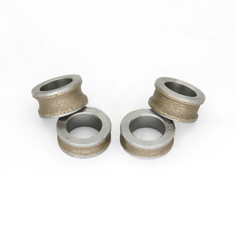 Straight shank small grinding head Stainless steel mounting handle glass manual edging wheel straight edge semi-round edge emery wheel rough grinding  