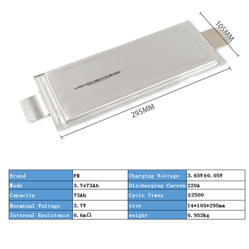 Farasis Rechargeable 3.7V 73Ah Ncm Battery Pouch Cell