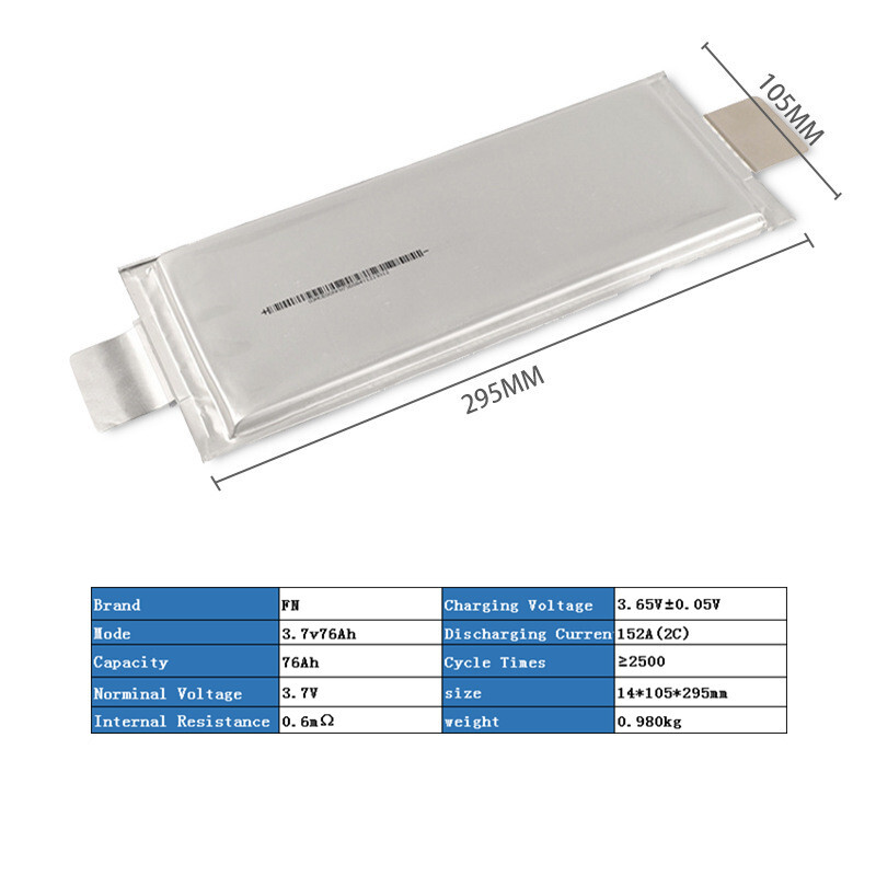 Farasis Rechargeable 3.7V 76Ah Ncm Battery Pouch Cell